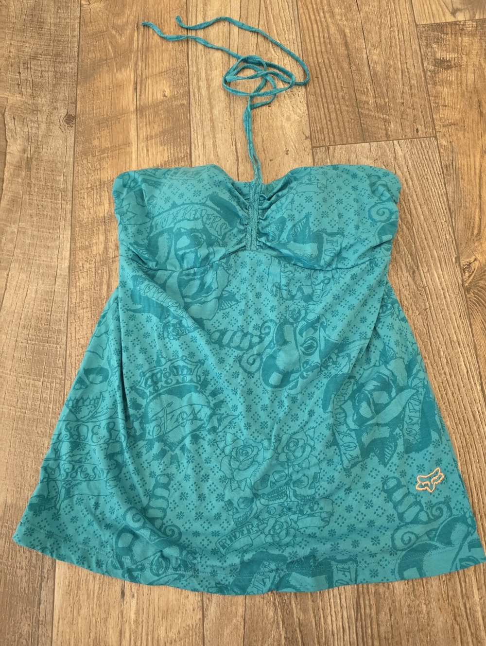 Vintage Y2k Fox Racing Green Logo Top Sz Large